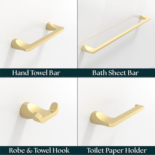 Mega Handles Bathroom Accessory Set Satin Brass - Image 2