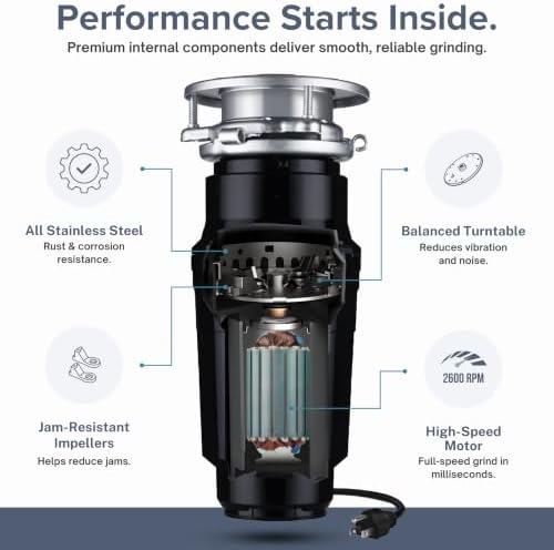 Waste Maid Garbage Disposal, Continuous Feed, 1/2 HP Economy - Image 6