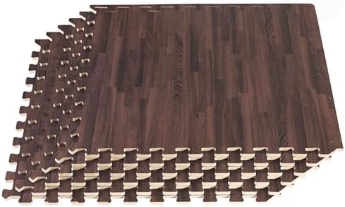 Forest Floor 3/8 Inch Thick Printed Foam Tiles, Premium Wood Grain Interlocking by WeSellMats
