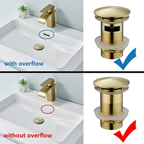 Brass P Trap with Bathroom Sink Stopper : 1-1/4 Sink Drain Bottle Trap Set No - Image 3