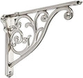 Khtumeware 4 Pack Brushed Satin Nickel Shelf Bracket 8 Inch, Decorative Brackets by khtumeware