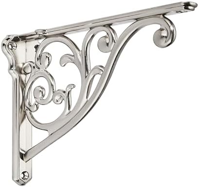 Khtumeware 4 Pack Brushed Satin Nickel Shelf Bracket 8 Inch, Decorative Brackets by khtumeware