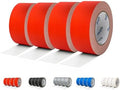 Gaffers Tape Red 4 Rolls Pack in Bulk Heavy Duty, Non-Reflective No Residue by FetefestforTapes
