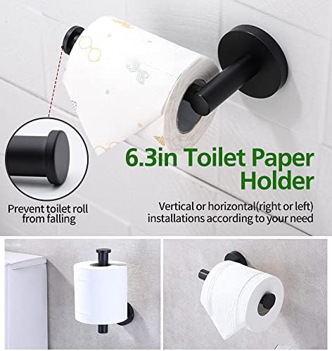 5pcs Bathroom Hardware Set, Matte Black Bathroom Hardware Set, Including 16" - Image 4