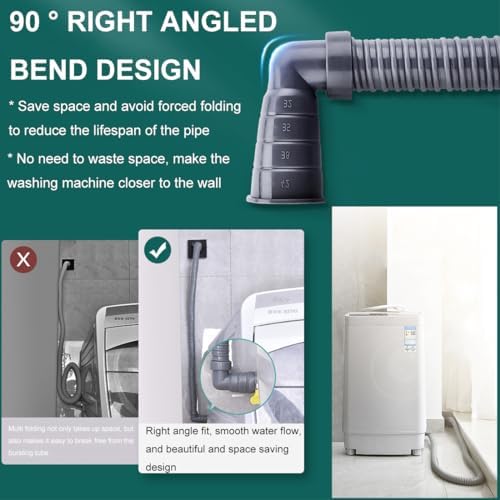 13ft Washing Machine 90 ° Right Angle Drain Hose - Image 2