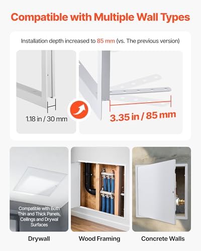 VEVOR Access Panel for Drywall, 25.2 x 25.2 in Galvanized Steel Access Door - Image 2