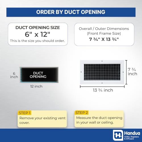 Fits 6x12 and 12x6 Duct Opening | Aluminum Eggcrate Return Air Grille | Low - Image 2