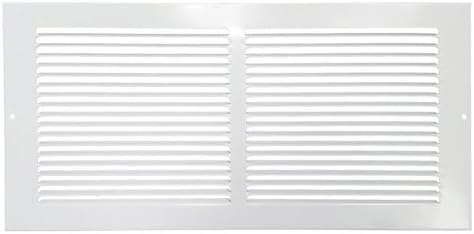 Hart & Cooley 650 Series 12" x 4" White Flat Wall Return Air Grille #043116 by Hart+%26+Cooley
