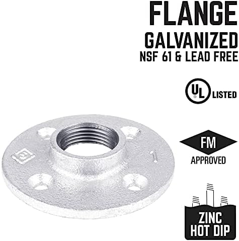 PIPE DECOR 1 in. Floor Flange, Authentic Galvanized Malleable Iron, 4 Pack - Image 2