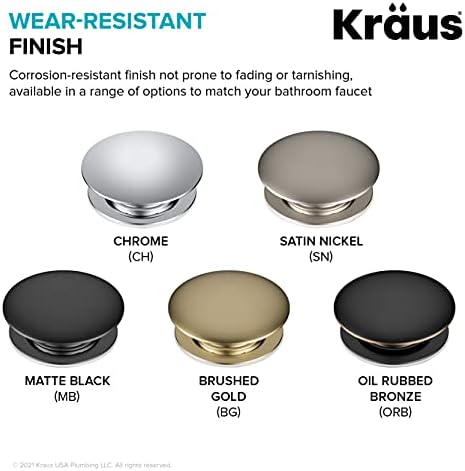 KRAUS Bathroom Sink Pop-Up Drain Assembly in Brushed Gold - Image 6