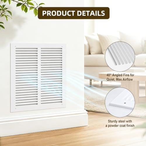 24x12 Return Air Grille for 24"W x 12"H Duct Opening, Return Air Vent Cover - Image 6