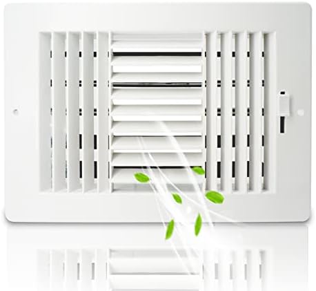 10x8 Inch FanGoFast Ceiling Register Wall Vent 3-Way Plastic Sidewall Ceiling by FanGoFast