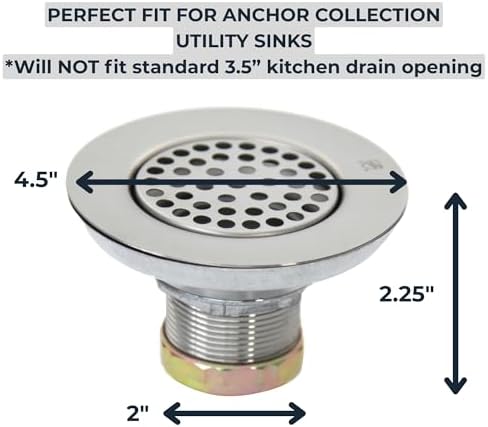 Nantucket Sinks 3 Inch Utility Commercial Sink Grid Drain, Chrome Finish - Image 3