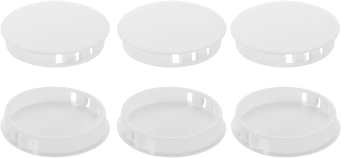 uxcell 6Pcs Plastic Hole Plugs, 60mm Flush Type Panel Plugs, Round Snap by uxcell