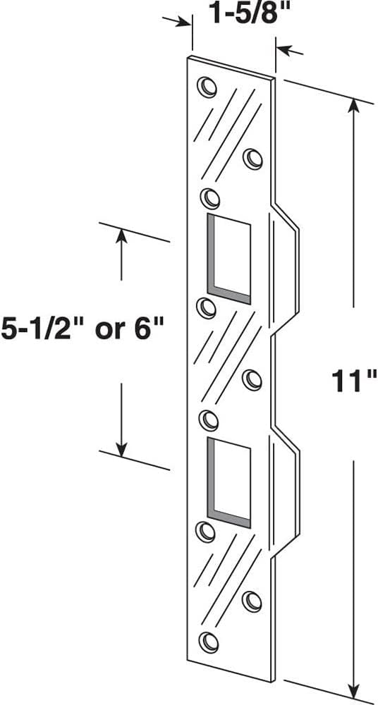 Prime-Line U 11452 Door Strike, 5-1/2 In., Hole Center, Matte Black Finish - Image 2