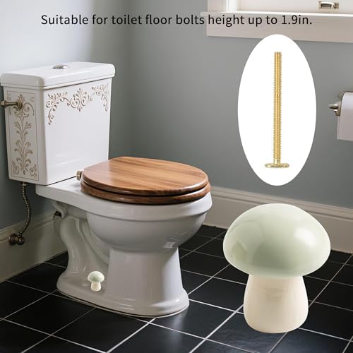BEUNAIZER Ceramic Mushroom Toilet Bolt Covers, Decorative Caps - Image 2
