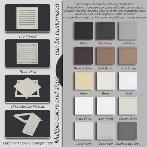 Dark Khaki Air Return Grille, Aluminum Access Panel - Image 6
