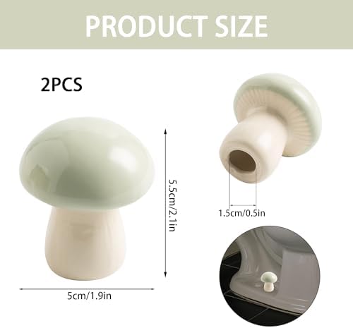 BEUNAIZER Ceramic Mushroom Toilet Bolt Covers, Decorative Caps - Image 6