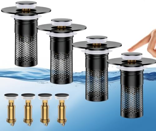 Bathroom Sink Drain Strainer, Universal Pop-Up Sink Stopper Hair Catcher by Mengine