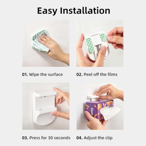 Adjustable Tissue Box Holder Wall Mount Hang Adhesive 1PC - Image 7