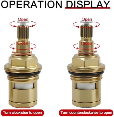 Brass Faucet Cartridge Replacement, 1/2 Inch 20-Spline Ceramic Disc Valve Quick - Image 5