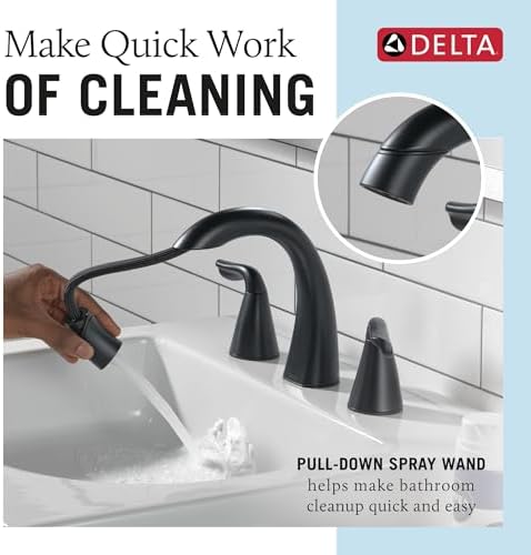 Delta Arvo Matte Black Bathroom Faucet - Image 2