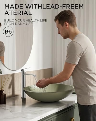 FORIOUS Waterfall Bathroom Faucet Single Hole Brushed Nickel Vessel - Image 7