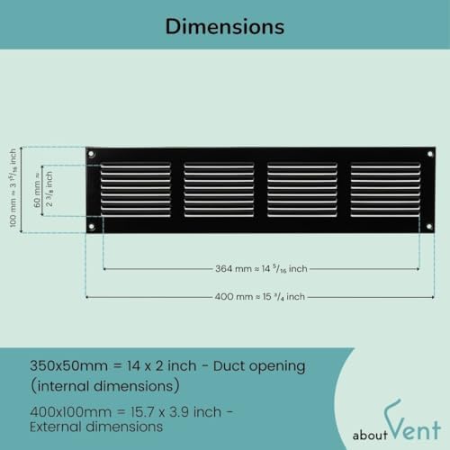 14x2 inch Vent Cover - Image 2