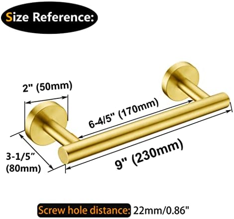Nolimas Brushed Gold Bath Hand Towel Bar Single Bars Towel Rack Rod Classic - Image 4