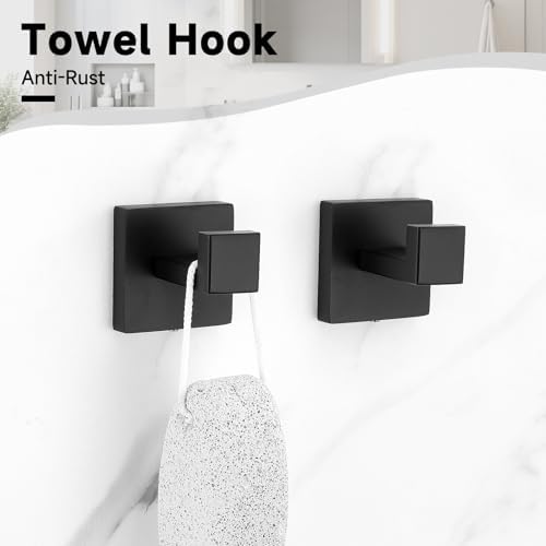 Black Towel Bar Set, 5-Pieces Bathroom Hardware Set, 23.6 Inch Towel Rack Set - Image 5