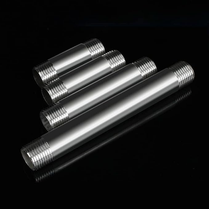 304 Stainless Steel Nipple Pipe Fitting 3/4" NPT X 3/4" NPT Male Thread Cast - Image 2