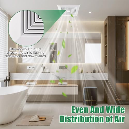 White 1 Piece Bathroom Exhaust Fan Cover - Image 5