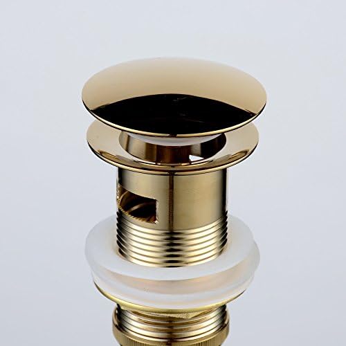Gold Brass Pop Up Stopper with Overflow, Bathroom Vessel Sink Drain - Image 7