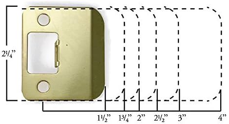 Round Corner Extended Lip Strike Plate, 2-1/4" x 3", Polished Brass - Image 2