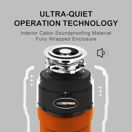 Garbage Disposal 1 HP Ultra Quiet Anti-Jam Grinding System Continuous Feed Food - Image 3