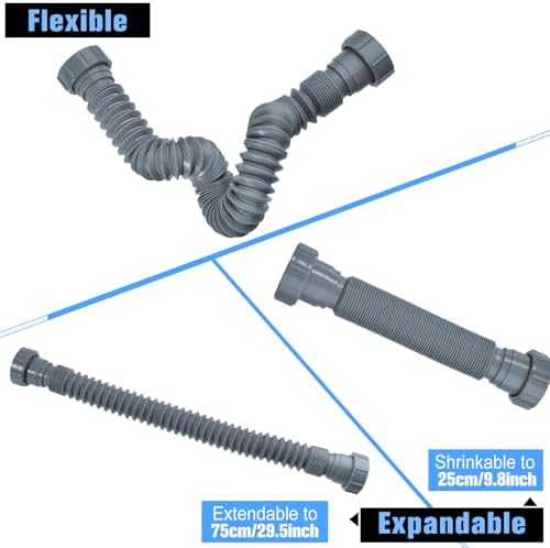 Flexible Sink Drain Pipe 1-1/2 Inch, Adjustable P Trap Kit - Image 4
