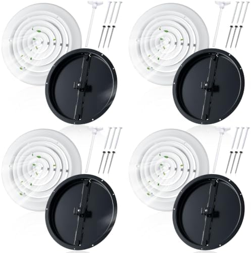 Therwen 4 Set 12inch Round Ceiling Diffuser Vent Cover by Therwen