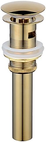 Gold Brass Pop Up Stopper with Overflow, Bathroom Vessel Sink Drain by beelee