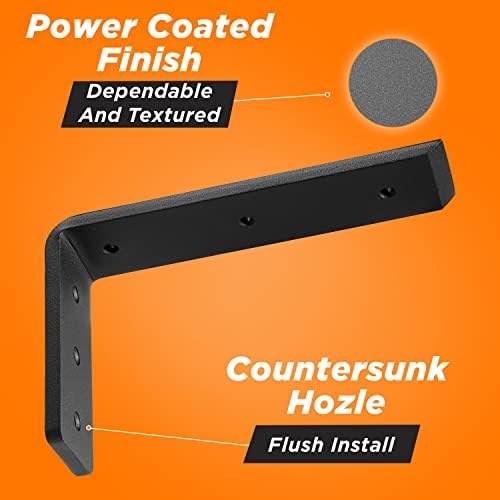 BATODA 10” Countertop Support Steel Brackets, Heavy Duty L Bracket - Image 3