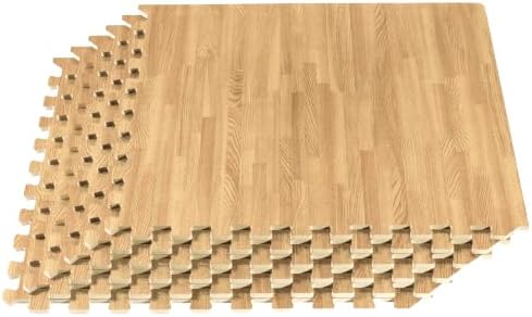 Forest Floor 3/8 Inch Thick Printed Foam Tiles, Premium Wood Grain Interlocking by WeSellMats