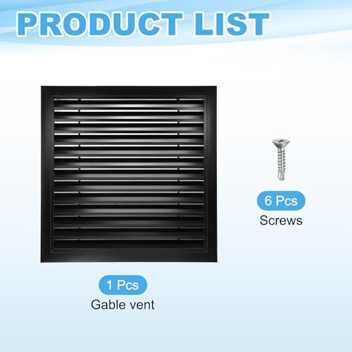 PATIKIL 22 x 22 Inch Gable Vent, 20 x 20 Inch Duct Opening Size - Image 3