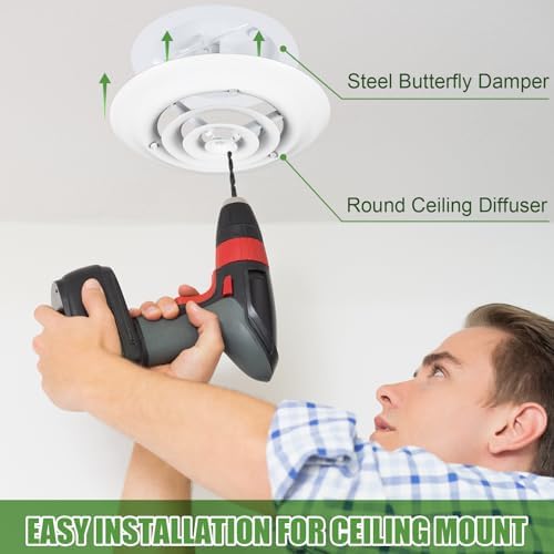 Therwen 2 Set 6 Inch Round Ceiling Diffuser Vent Cover - Image 5