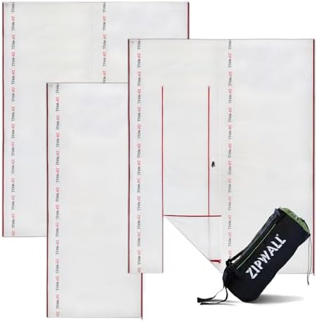 ZipWall ZTMP 12-ft ZipSheet Reusable Barrier Multipack, Include a Carry Bag and by ZIPWALL