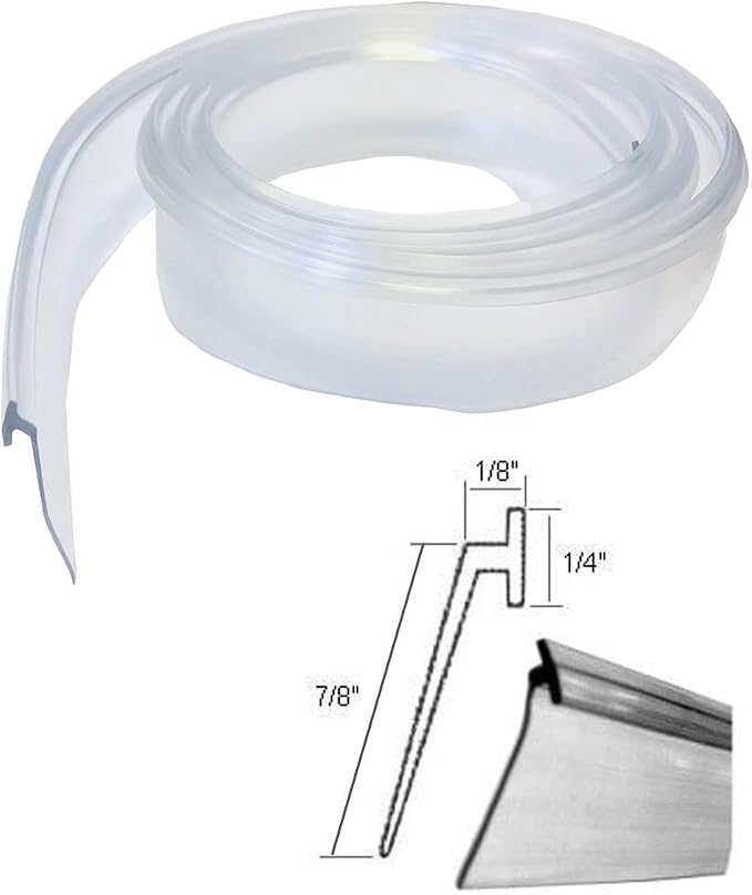 Angled Slide-in Clear Vinyl Framed Shower Door Drip Sweep - Image 2