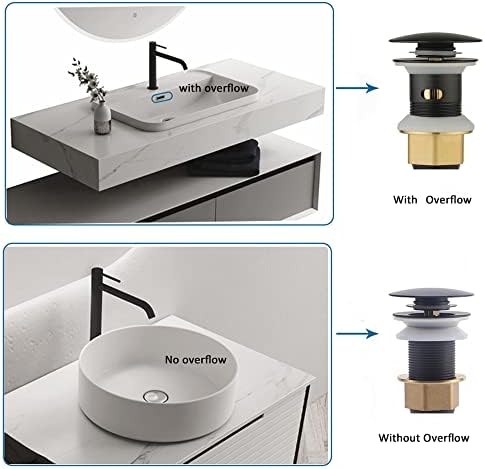 Rockgoya Bathroom Sink Drain, Drain Stopper Bathroom Sink Without Overflow - Image 4