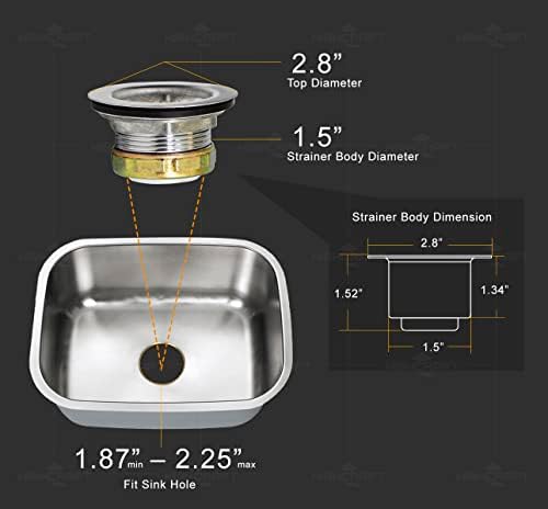 Highcraft 9773 Bar/Prep Sink 2 1/2 Junior Duo Stainless Steel Drain Assembly - Image 6