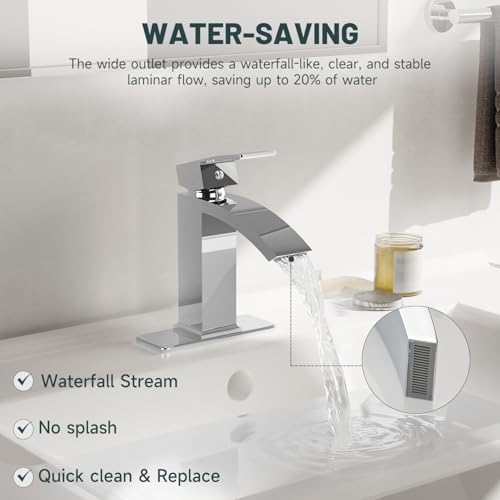 Chrome Waterfall Bathroom Faucet - Image 6