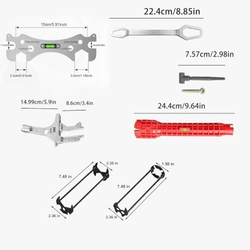 Basin Wrench Set, Universal Adjustable Sink Installation Tool Kit 9 Pieces - Image 6