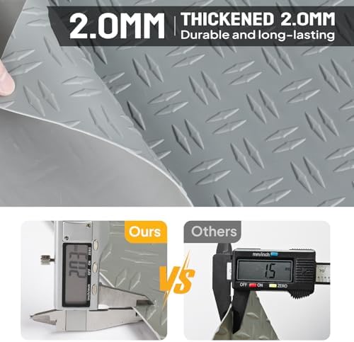 Bonnlo 7.5 X 20 FT Garage Floor Mat, Thickened Double Diamond Plate Garage - Image 2