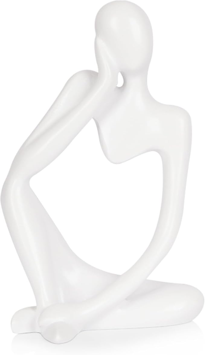 Sandstone Resin Thinker Statue Style Abstract Sculpture, Left | Small Statue by Ozzptuu